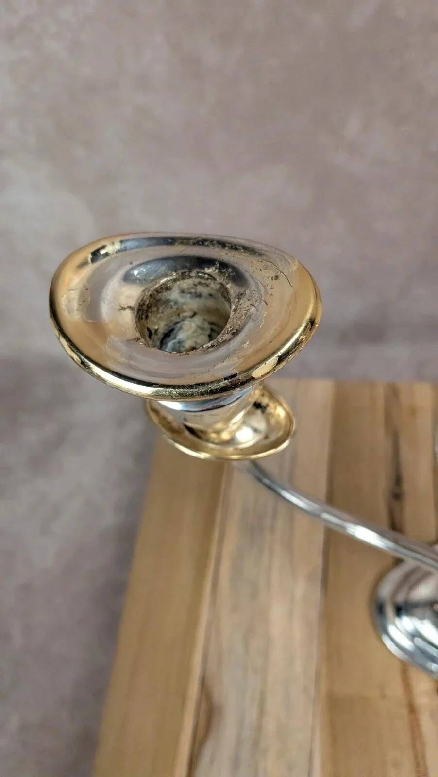 Vintage chandelier in silver-plated metal