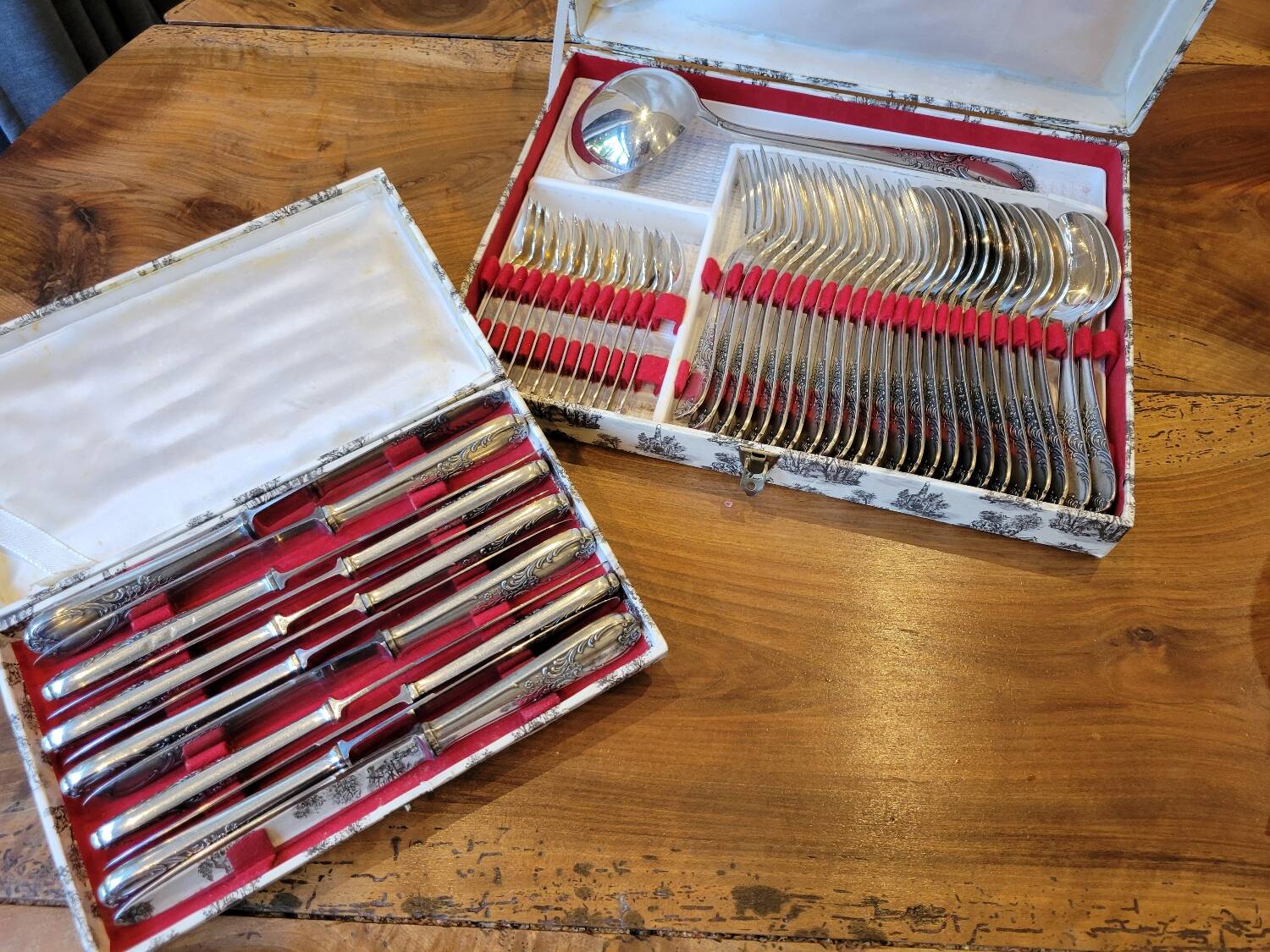 49-piece silver flatware set