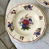 trio of hollow plates Sarreguemines model Agreste 60s