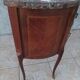Half-moon commode in Louis XV style with walnut veneer.