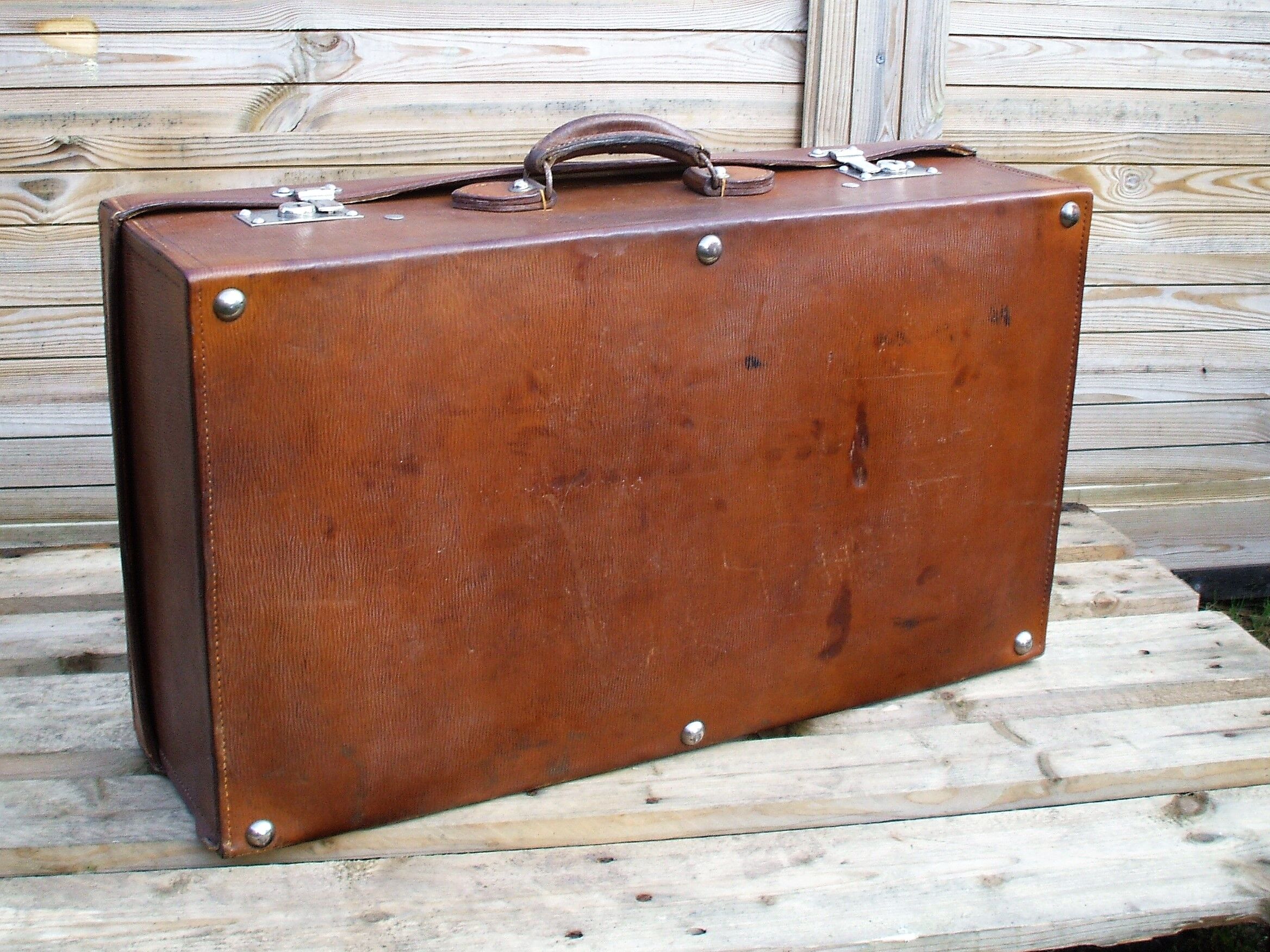 Old leather suitcase
