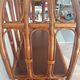 Vintage library 4 levels - wood, bamboo and rattan - retro 80s