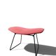 Bird Chair & Ottoman Harry Bertoia for Knoll - Black Mesh & Red Fabric
