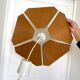 Vintage pendant light wood veneer geometric flower shape
