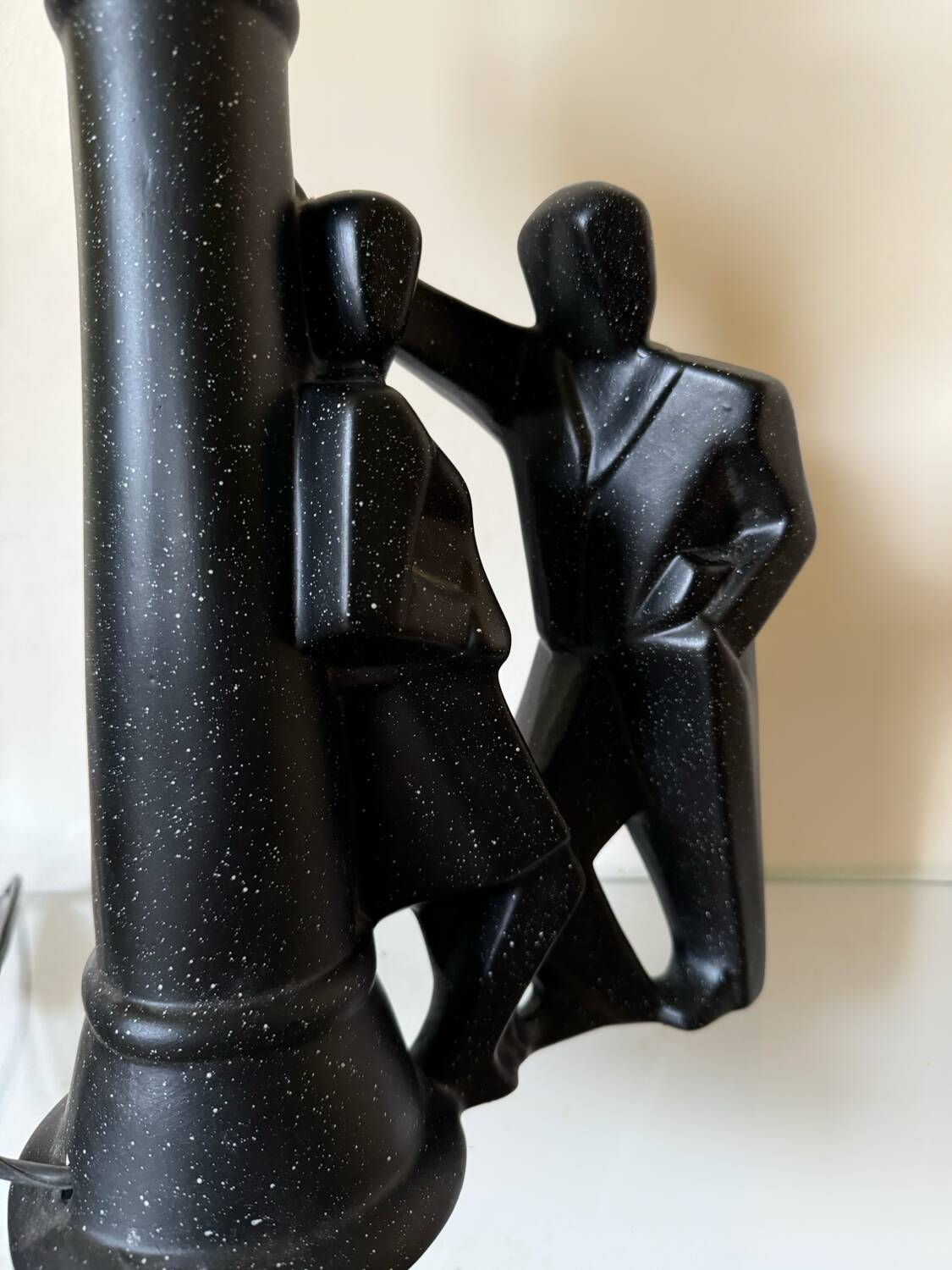 Figurative ceramic and opaline lamp from the 70s