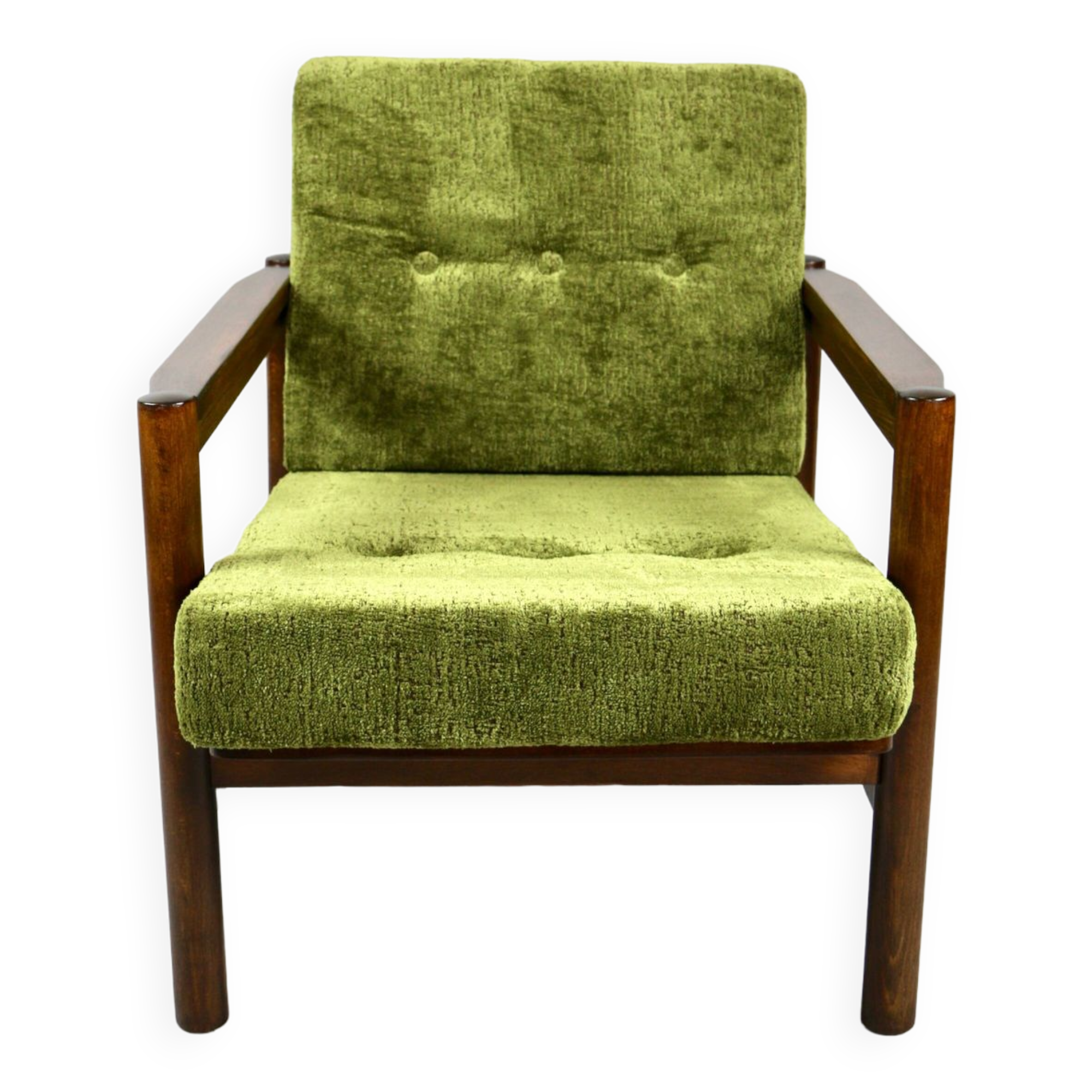 Vintage armchair in green olive, 1970s