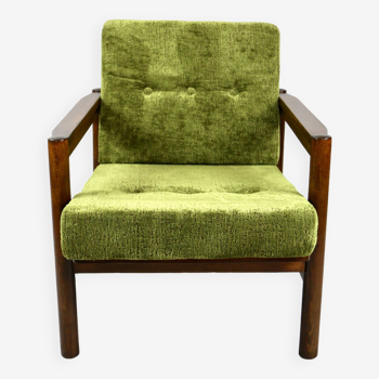 Vintage armchair in green olive, 1970s