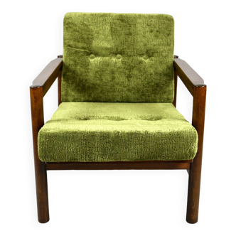 Vintage armchair in green olive, 1970s