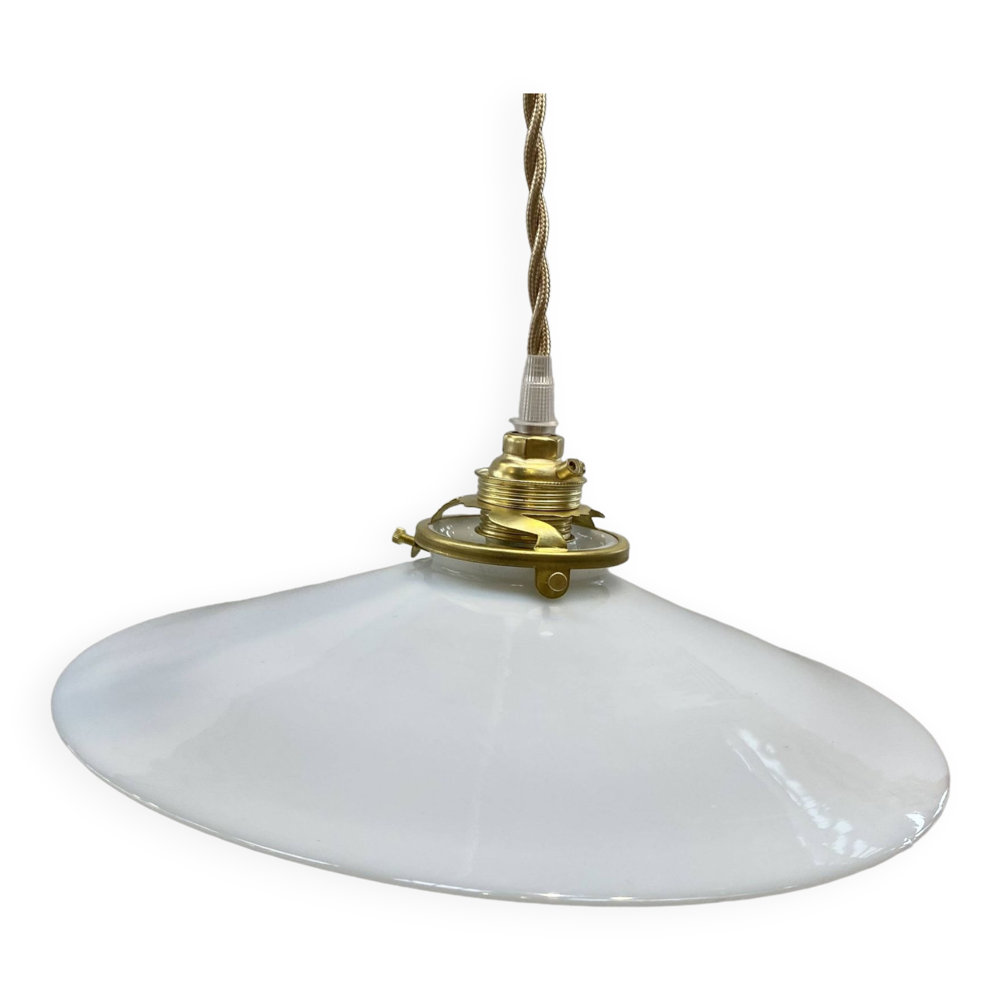 Vintage white opaline pendant light