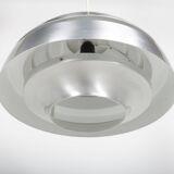 Vintage pendant light with brushed aluminum slats, 1970s