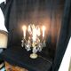 Golden brass girandole - 4 arms of lights - stamps and fleurettes in cut crystal