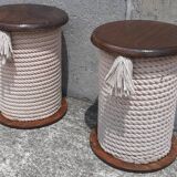 Pair of "bobbin" stools or end tables