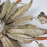 Vintage ceiling light in hand-painted floral metal – Florentine sheet metal
