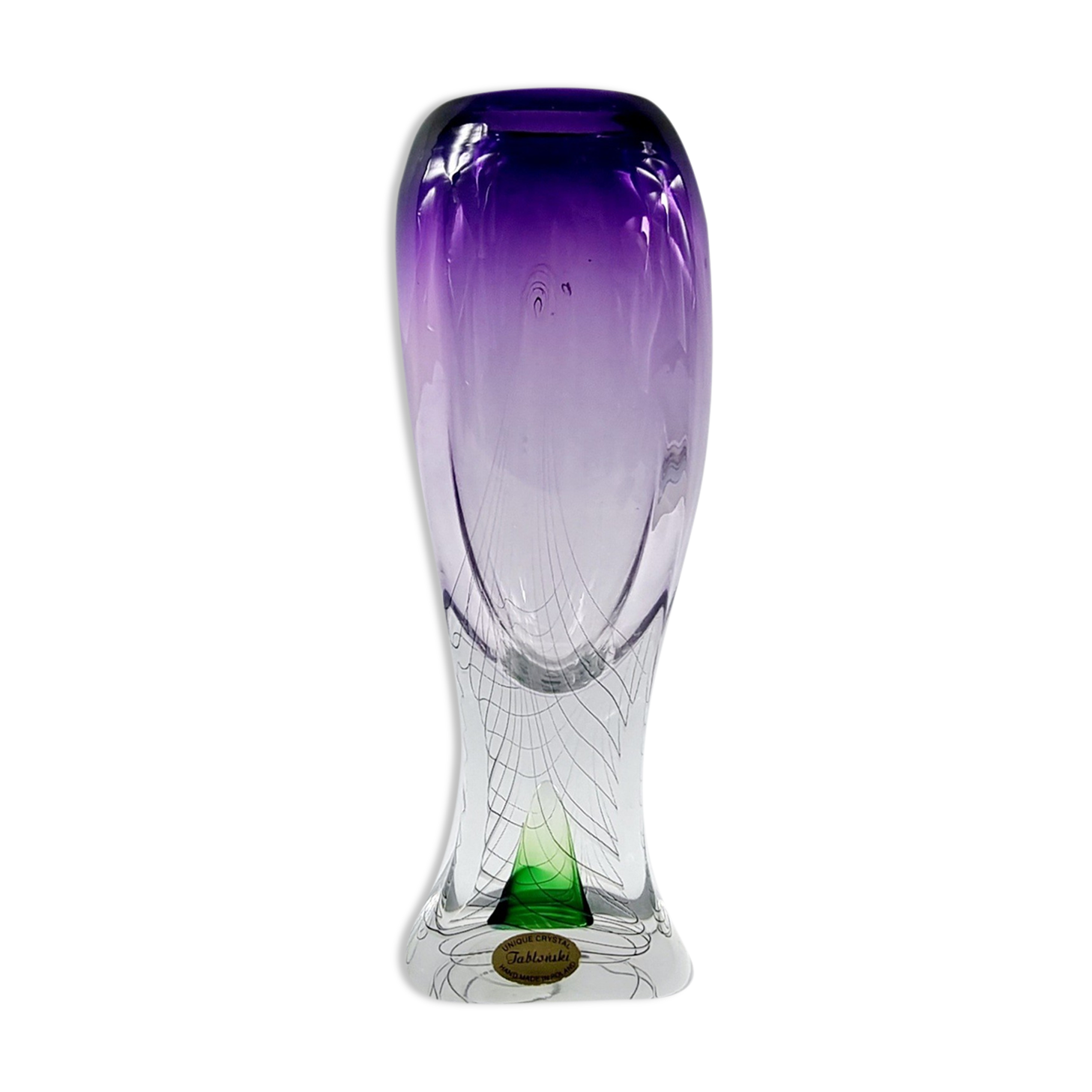 Art Glass Crystal Vase by Adam Jablonski, 1980s