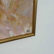 Original Swedish oil on canvas – “Frukt” by Bente Bjerregaard – dated 1989 – vintage & framed 59 × 70 cm