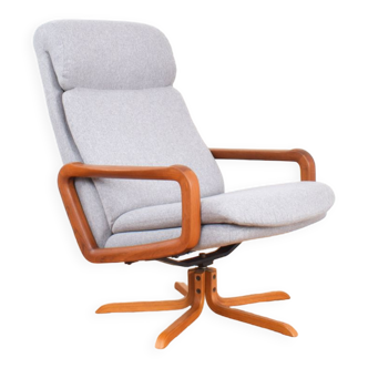 Mid-Century Danish Teak Swivel Office Chair, 1960s.