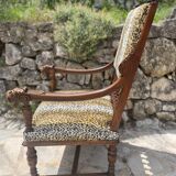 Fauteuil en Noyer de style Louis XIII Epoque XIXeme Siècle