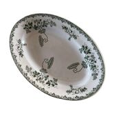 Plat ovale terre de fer fleurs Saint Amand