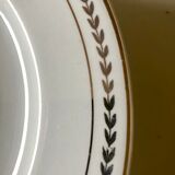 Set of 10 flat plates in gold style ceramic
