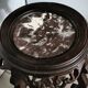Antique Indochinese style pedestal - carved wood and marble