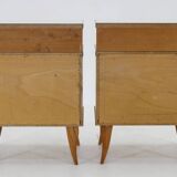 1960s Pair of Nightstands in Ash Finish , Italy
