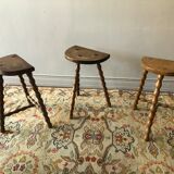 Set of 3 wooden stools