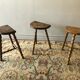Set of 3 wooden stools