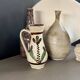 Vintage ceramic vase with handle, glazed with patterns - Ref 1280