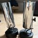 pair of 1970 vintage tube stainless steel or chrome or aluminium