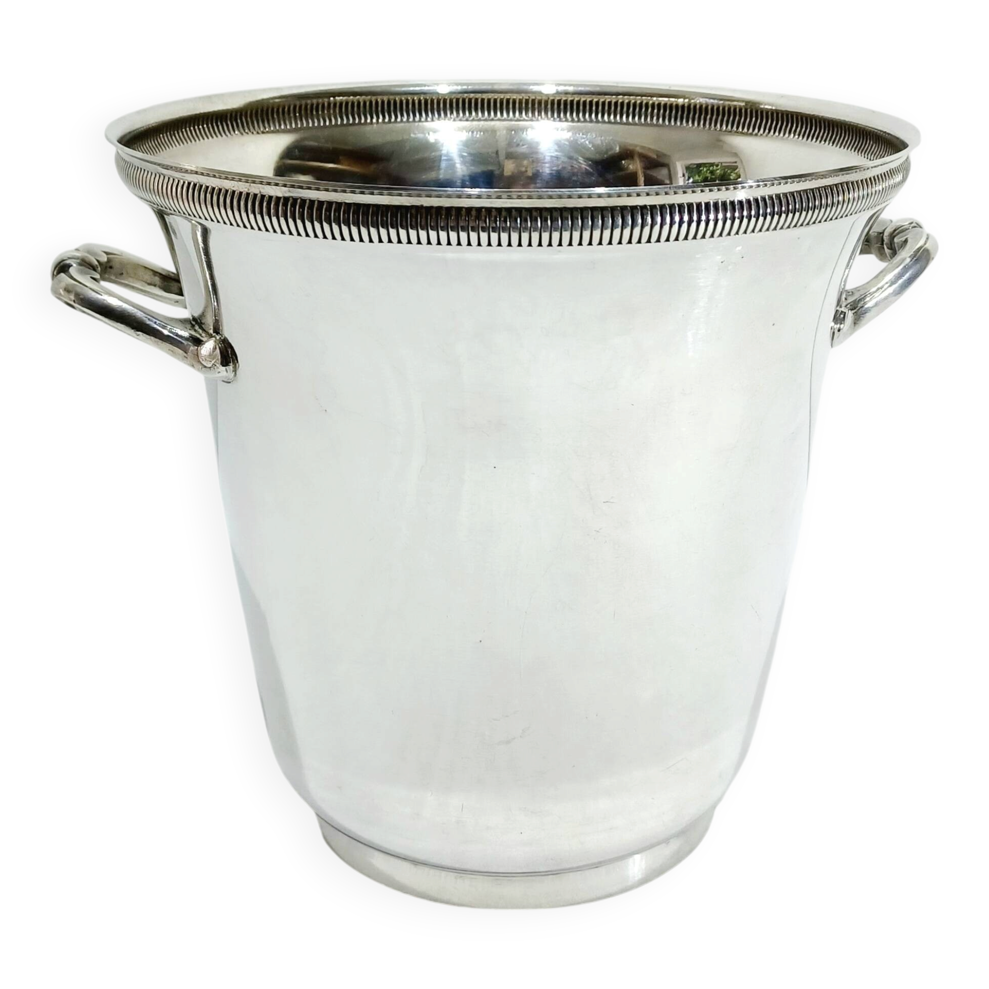 Silver-plated champagne bucket with fluting