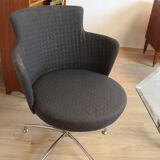 2 fauteuils vintage pivotants en tissu gris de axelson pour garnas 2014 suède