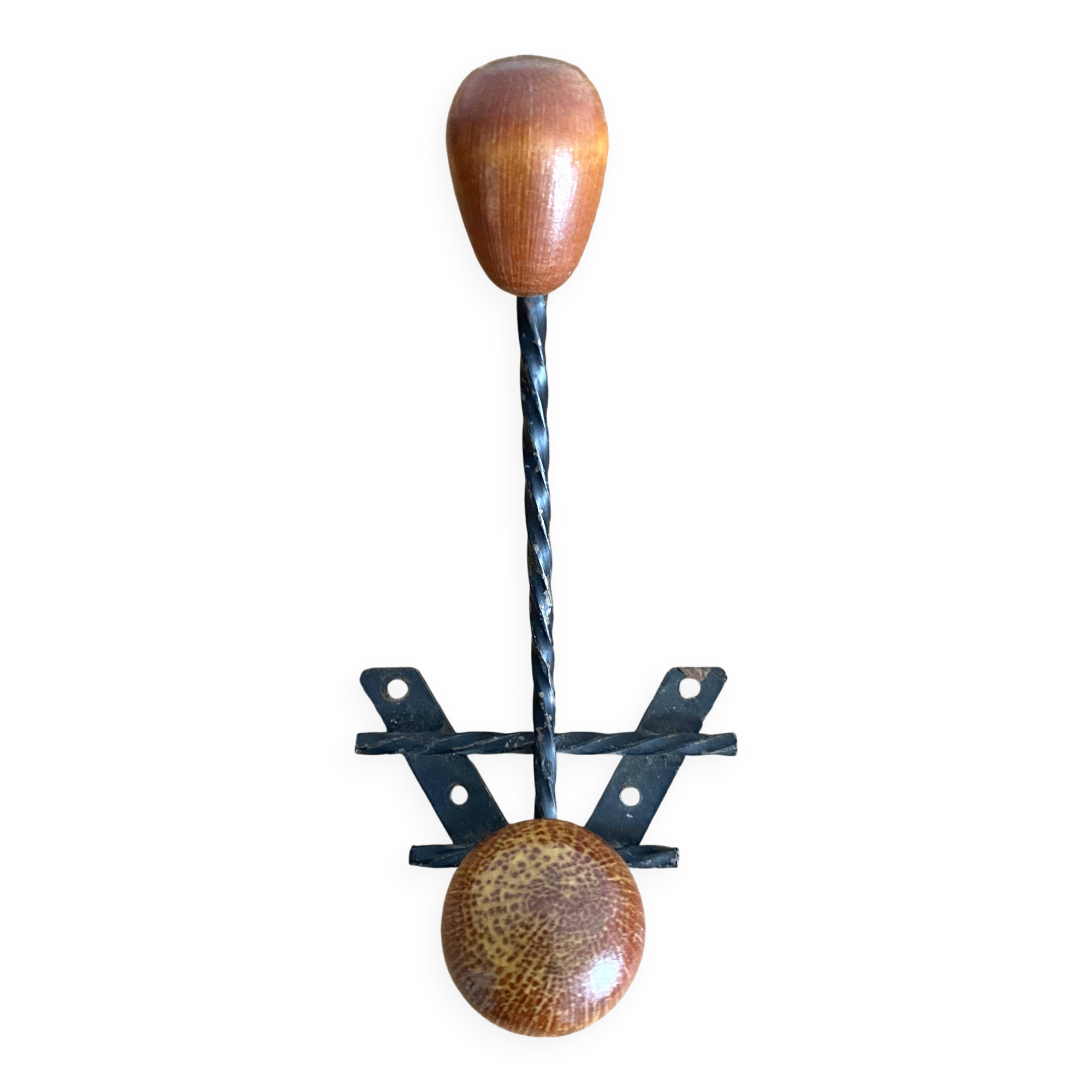 Double coat hook, 50s coat rack