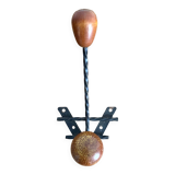 Double coat hook, 50s coat rack