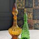 Pair of vintage Empoli style carafes from the 70s.