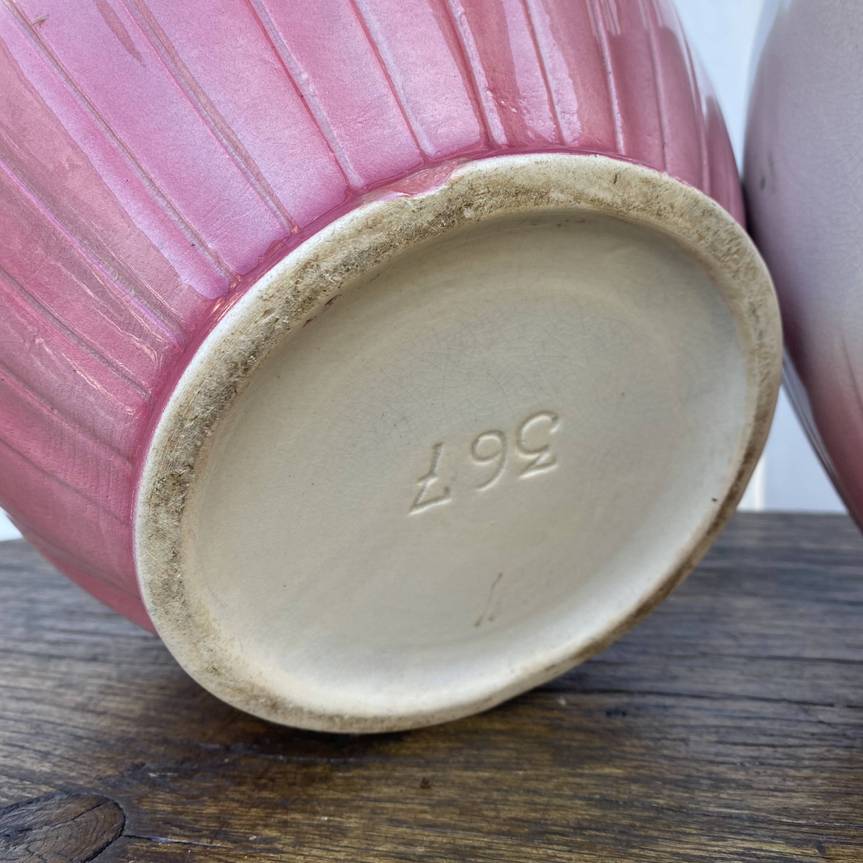 Paire de cache pot en barbotine