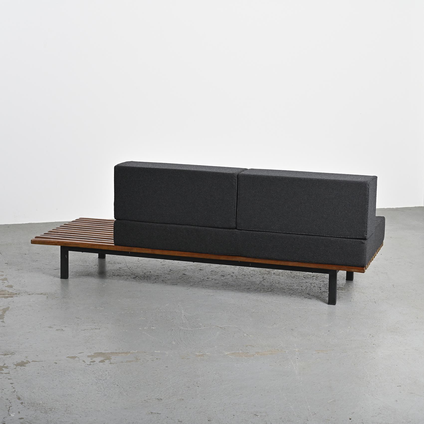 Cansado mahogany bench by Charlotte Perriand, circa 1962.
