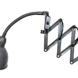 Grey Industrial Scissor Wall Lamp from Elektroinstala, 1960s