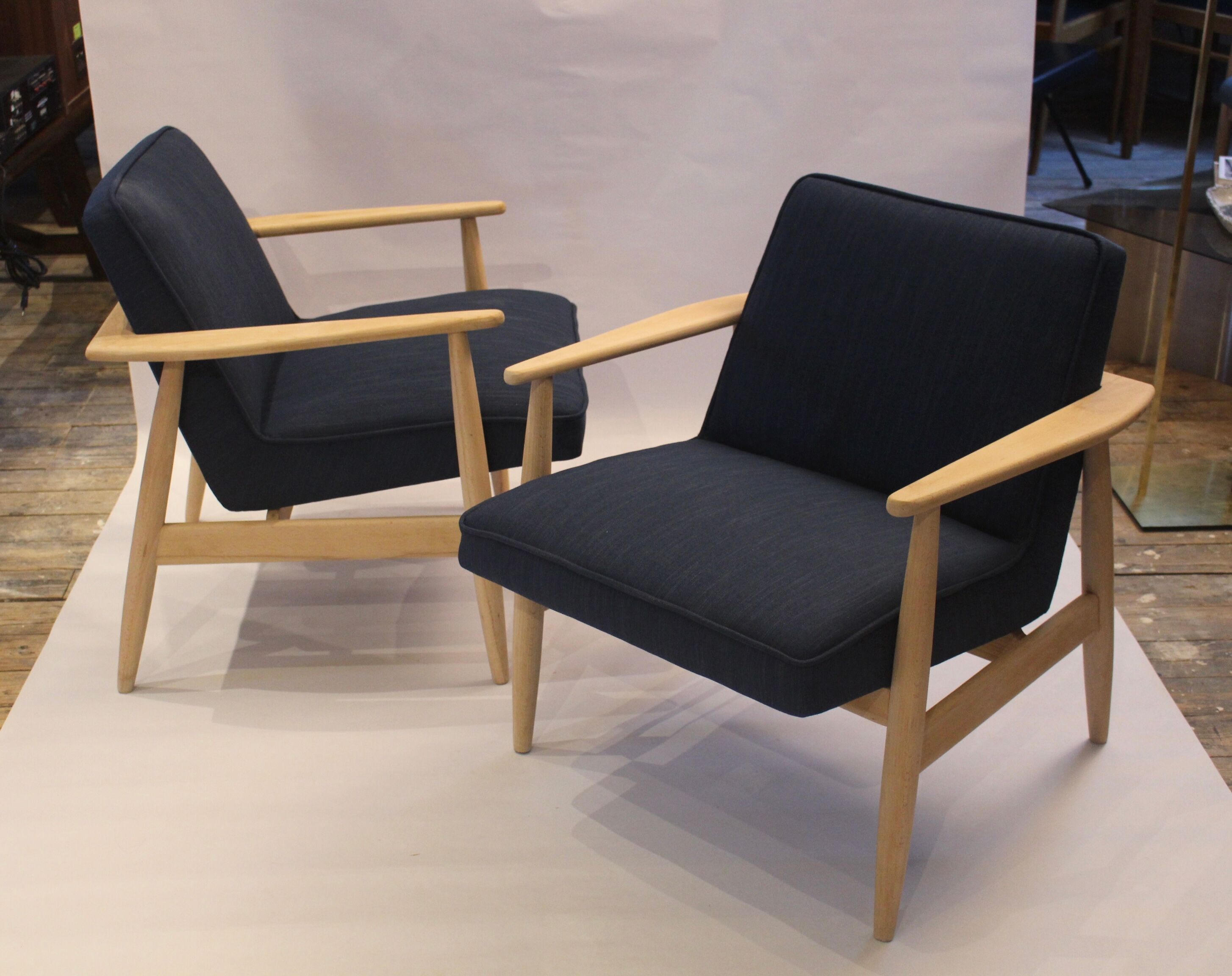 Armchairs created by Mr. Zieliński year 60 blue fabric