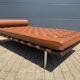 Knoll barcelona daybed mies van der rohe in cognac venezia leather, as new