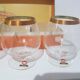 Set of 6 cognac glasses, clear glass, gilding / Austria / 1960s.