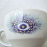 Set of 6 cups peacock feathers