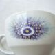 Set of 6 cups peacock feathers