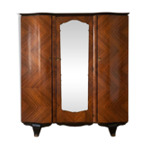 Antique Art Deco wardrobe in wood and marquetry