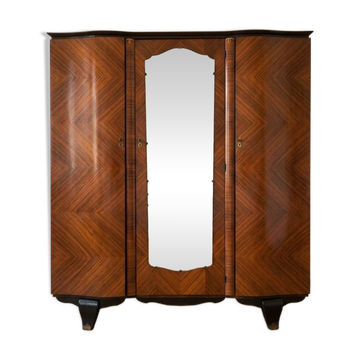 Armoire ancienne Art Déco en bois et marqueterie