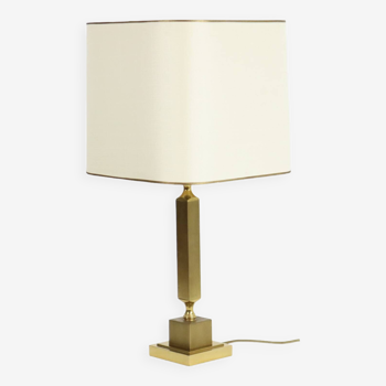 Copper Hollywood Regency Table Lamp with White Shade Brass Gold