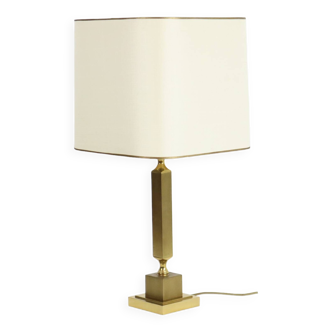 Copper Hollywood Regency Table Lamp with White Shade Brass Gold