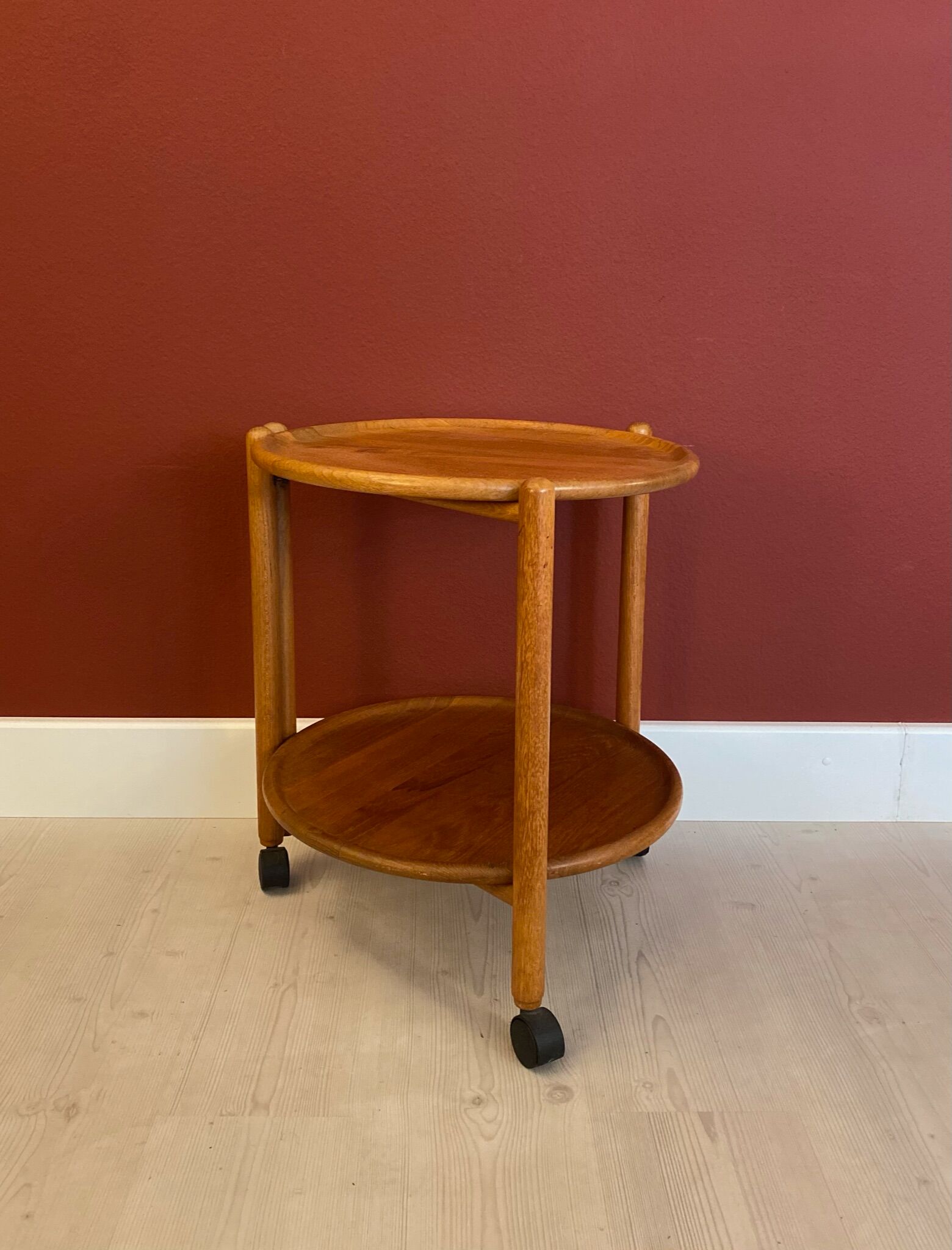Danish midcentury foldable service trolley 60s