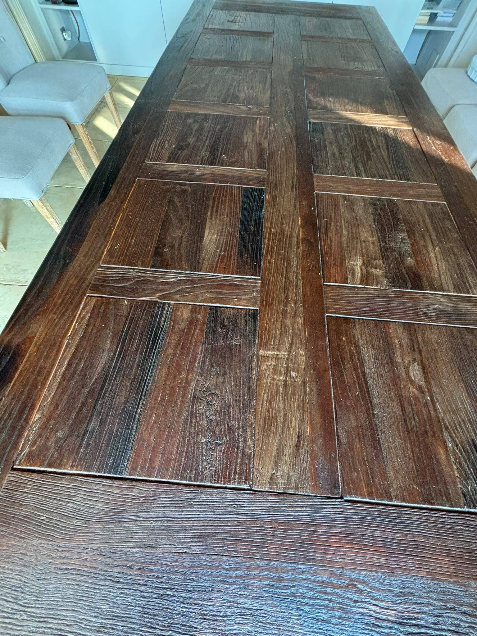 Large solid wood dining table