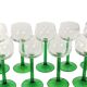Set of 10 Vintage Luminarc Alsace Wine Glasses Thick Green Stems