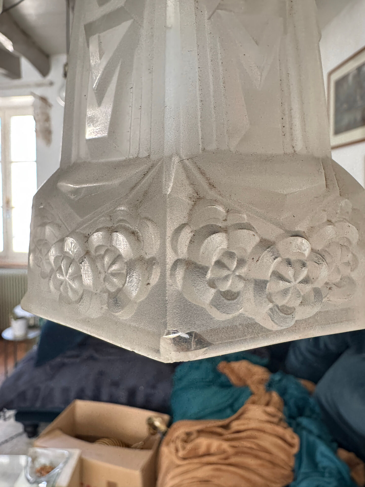 Art Deco chandelier signed